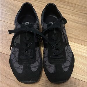 Coach Black & Gray Signature Lace-Up Trainers